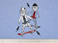 French Terry Panel Skateboarder Stenzo, hellblau