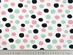 RESTST�CK 87 cm Bio-Jersey Stenzo Punkte mehrfarbig, weiss