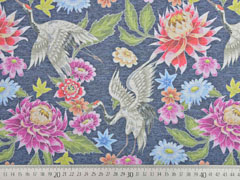 Jersey Digitaldruck Blumen Stenzo, dunkelblau meliert