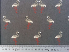 RESTST�CK 28 cm Jersey Glitzer Flamingos, dunkelgrau