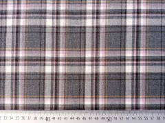 RESTST�CK 64 cm Elastischer Viskose Webstoff Karo - grau / rosa