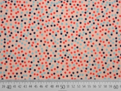 Baumwollstoff Musselin bunte Punkte, aprikot