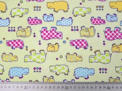 Butterweicher Flanell Hippo, gelbgruen