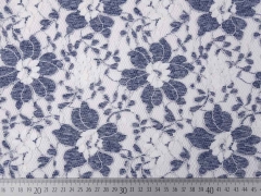 Spitze Blumenmuster, jeansblau/cremewei�