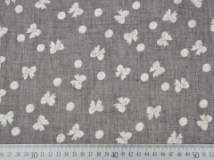 Leichter Strukturstoff Schleifen & Punkte, grau