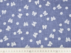 Leichter Strukturstoff Schleifen Punkte, jeansblau