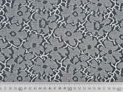Jacquard Blumen, wei�/dunkelgrau