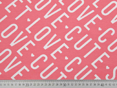 French Terry CUTE SWEET LOVE, koralle