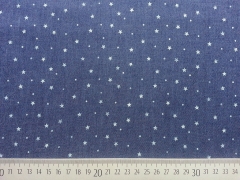 Leichter Jeansstoff Sternchen & Punkte, dunkelblau