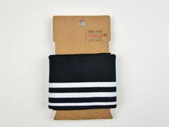 Fertigb�ndchen Streifen garngef�rbt, weiss schwarz