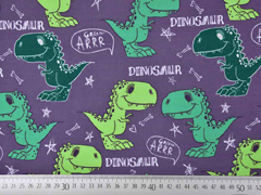 Softshell Stoff Dinosaurier Digitaldruck, grau