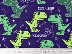 Softshell Stoff Dinosaurier Digitaldruck, lilablau