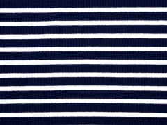 Rippenjersey Streifen, dunkelblau wei�