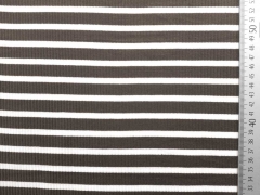 Rippenjersey Streifen, dunkeltaupe/wei�