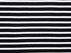 Rippenjersey Streifen, weiss schwarz