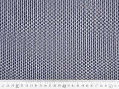 Hosenstoff Bengalin Zickzack, dunkelblau weiss