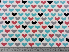 French Terry bunte Herzen, wei�