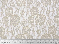 elastische Spitze Rosen, taupe