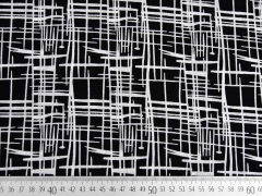 RESTST�CK 34 cm Viskose gestricheltes Muster, schwarz/wei�