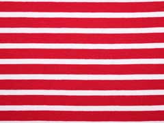 French Terry  Streifen 1 cm, rot / wei�