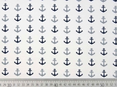 RESTST�CK 23 cm Jersey kleine Anker, navy grau auf wei�