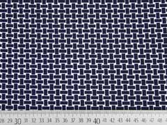 Crepe Jersey Gitternetz Muster, dunkelblau/wei�