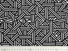 Crepe Jersey grafisches Muster, schwarz/wei�