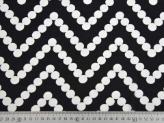 Chiffon Punkte als Zickzack, wei� auf schwarz