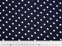 Viskose Punkte 8 mm, wei� auf dunkelblau