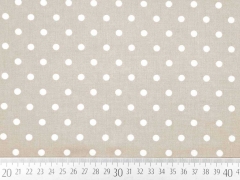 Viskose Punkte 8 mm, wei� auf beige