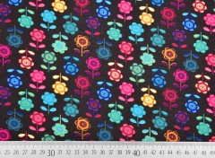 Jersey Retroblumen, bunt dunkelbraun