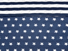 RESTST�CK 58 cm Doubleface Jersey Sterne weiss auf navy