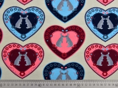 French Terry Hasen & Herzen Bunny Love, beige