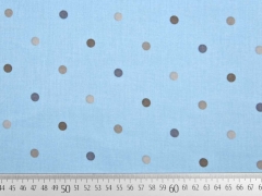 Baumwollstoff bunte Punkte, hellblau