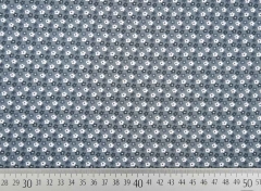 Baumwollstoff Bl�mchen, wei� dunkelgrau auf grau
