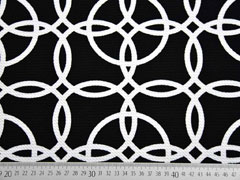 RESTST�CK 29 cm Crepe Jersey Kringel, wei� auf schwarz