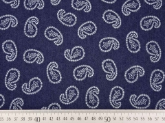 weicher Stretchjeans Paisley, dunkelblau