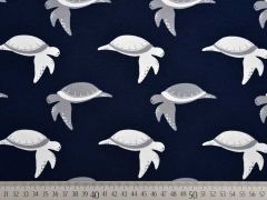 Jersey Schildkr�ten, grau/wei� auf dunkelblau