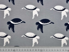 Jersey Schildkr�ten, dunkelblau/wei� auf grau