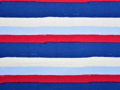 Jersey Painted Stripes, rot jeansblau weiss