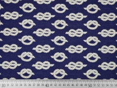 Dekostoff Seeknoten, helltaupe marineblau