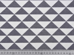 Dekostoff Dreiecke, weiss grau