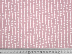 Dekostoff grafisches Muster, wei� altrosa