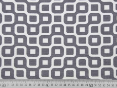 Dekostoff Labyrinth, wei�/grau
