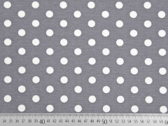 Dekostoff Punkte, wei� grau