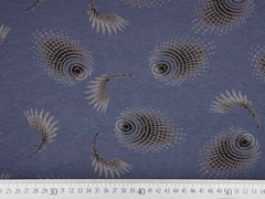 Viskosejersey Spirale Feuerball, lilablau