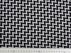 Viskose Jersey Zick Zack, schwarz grau melange