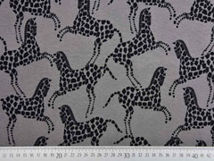 Viskose Jersey Pferd, schwarz dunkelgrau