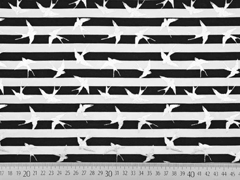 Jersey Streifen Schwalben Glitzer, schwarz wei�