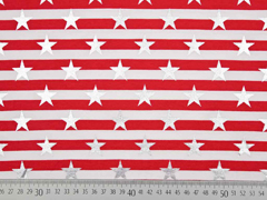 Jersey Streifen Sterne Glitzer, rot wei�
